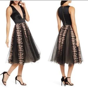 Bronx and Banco Megan Floral Tulle Midi Dress